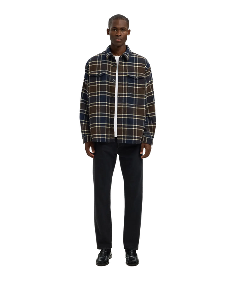 Rlxpablo Wool Blend Overshirt - Dark Brown Melange Multicolor