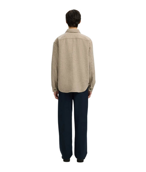 Rlxpablo Wool Blend Overshirt - Oatmeal Navy Blazer