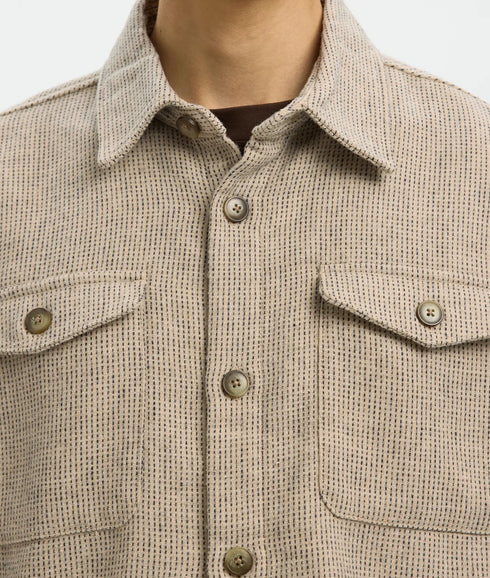 Rlxpablo Wool Blend Overshirt - Oatmeal Navy Blazer