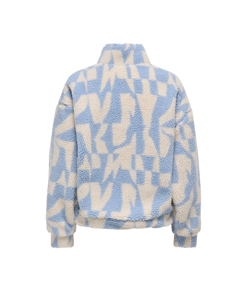 New Janne L/S Half Zip Box Swt - Kentucky Blue/Almond Oil