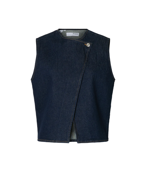 Vida-Kori Denim Vest - Dark Blue Denim 201