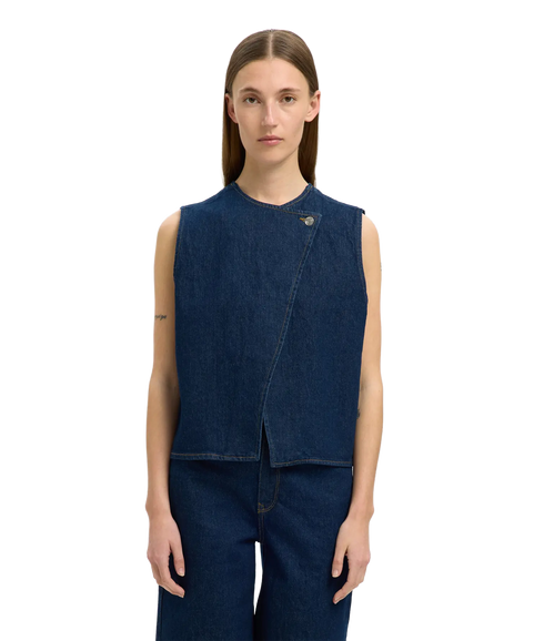 Vida-Kori Denim Vest - Dark Blue Denim 201