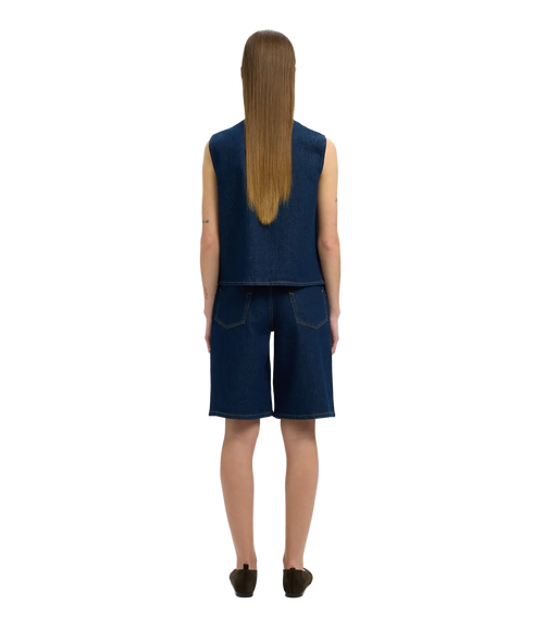 Vida-Kori Denim Vest - Dark Blue Denim 201