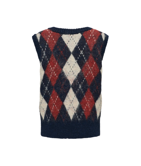 Noeme Life Sl Jq Vest V-Neck Knt - Cocoa Creme/Bisctti Melange