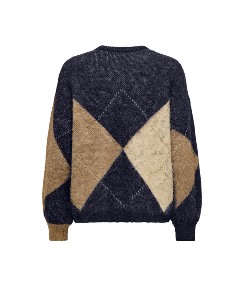 Noeme Life Ls Jq O-Neck Knt - Chestnut Cocoa Creme/Biscotti/Melange/Argyle