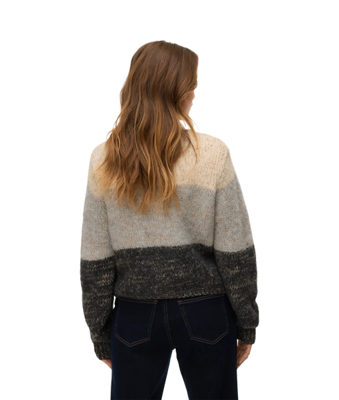 Jenna Ls O-Neck Cardigan Prm - Oatmeal