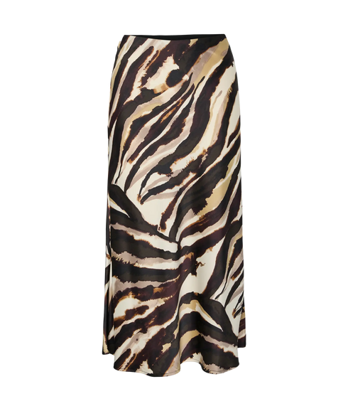 Pella Hw Midi Skirt S. - Sandshell Zebra Print