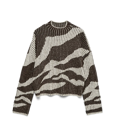 Scorpio Ls Highneck Pullover Bf - Birch/Chocolate Torte