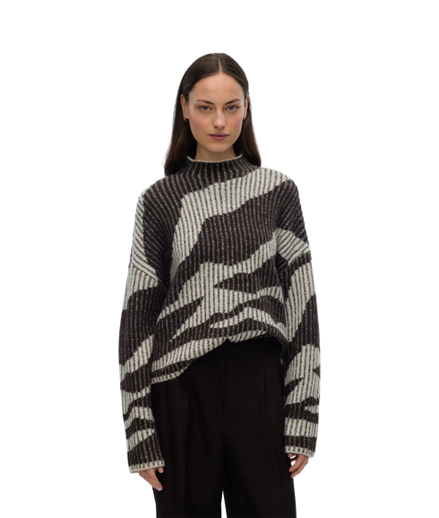 Scorpio Ls Highneck Pullover Bf - Birch/Chocolate Torte