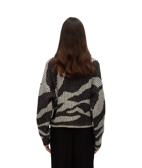 Scorpio Ls Highneck Pullover Bf - Birch/Chocolate Torte