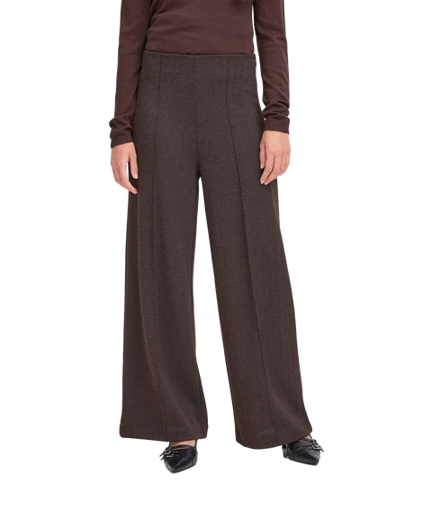 Kate Jacquard Trouser - Black/Brown