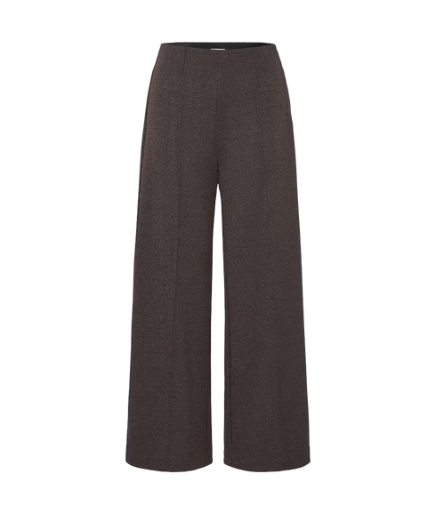 Kate Jacquard Trouser - Black/Brown
