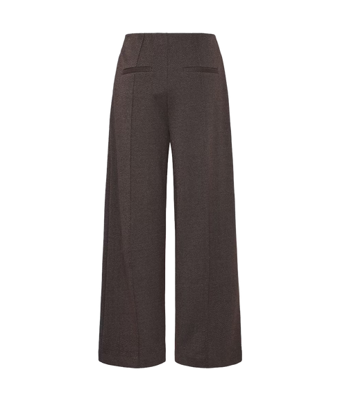 Kate Jacquard Trouser - Black/Brown