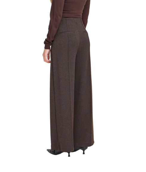 Kate Jacquard Trouser - Black/Brown