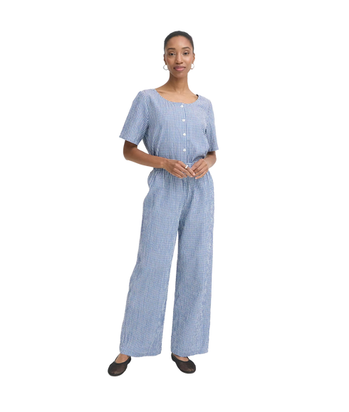 Jilma Trousers - Sodalite Blue/White Check