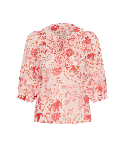 Alvia Blouse - Poppy Red Bird