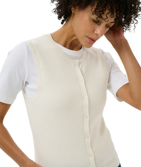 Gemma Waistcoat - Whisper White