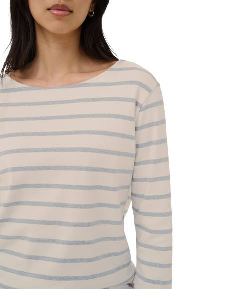Nela Tee - Eggnog/Roasted Russet Stripe