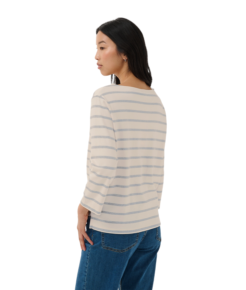 Nela Tee - Eggnog/Roasted Russet Stripe
