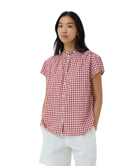 Bjanka Blouse - Burnt Russet Check