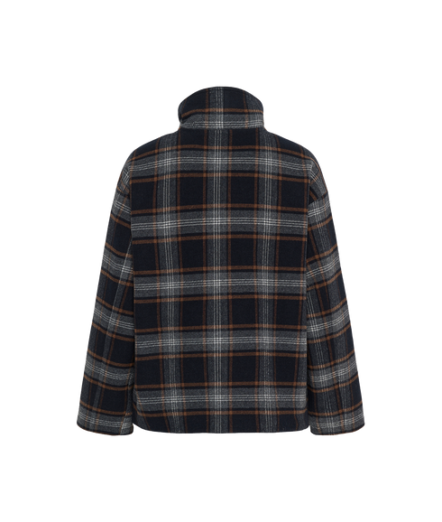 Celly Coat - Dark Navy Check