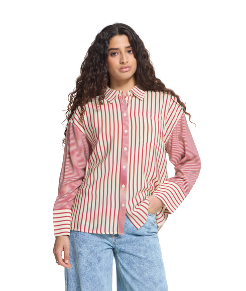 Louri Shirt - Rhododendron/White Stripe