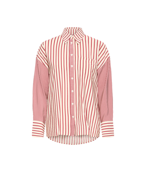 Louri Shirt - Rhododendron/White Stripe