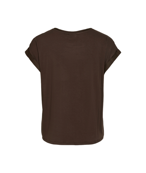 Ellette S/S Satin Top -- Brown