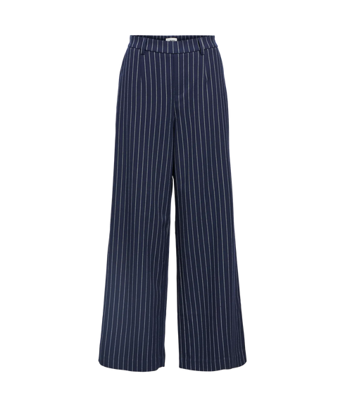 Lisa Wide Pant Aop - Sky Captain Sandshell Pinstripe
