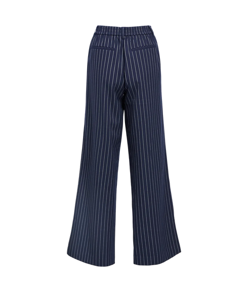 Lisa Wide Pant Aop - Sky Captain Sandshell Pinstripe