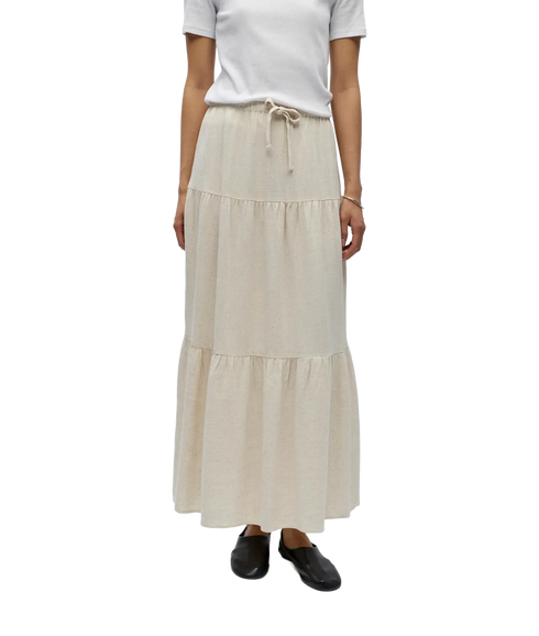Sanne Mw Long Layer Skirt - Cream
