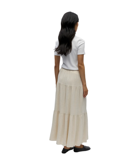 Sanne Mw Long Layer Skirt - Cream