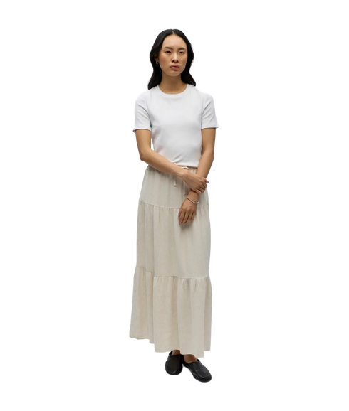 Sanne Mw Long Layer Skirt - Cream