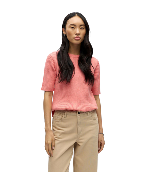 Elva 2/4 Re O-Neck Knit - Pink