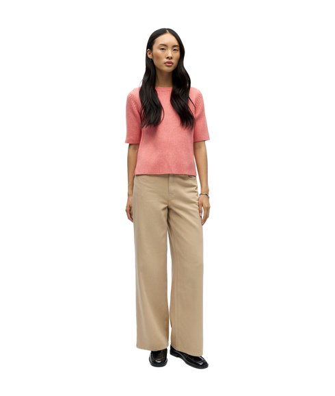 Elva 2/4 Re O-Neck Knit - Pink