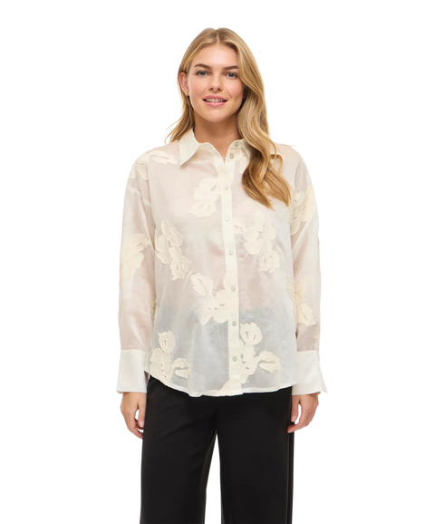 Beka L/S Flower Shirt - Grey