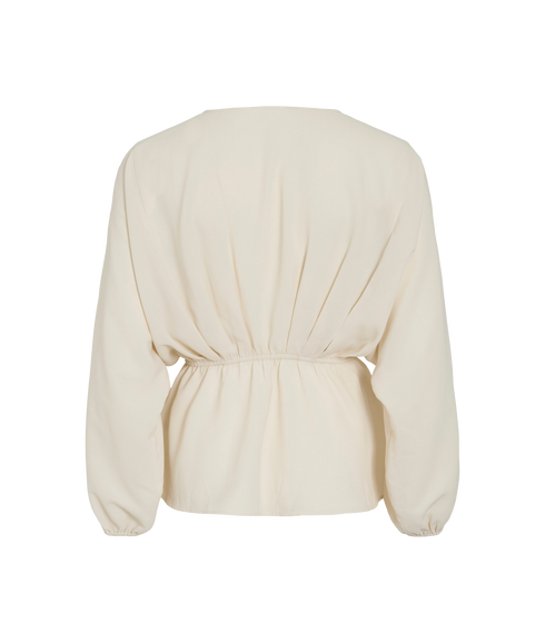 Selia V-Neck L/S Peplum Top/Bfs - Grey