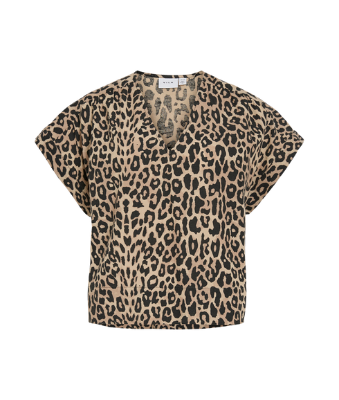 Prisilla Pri V-Neck S/S Top/Vol - Grey