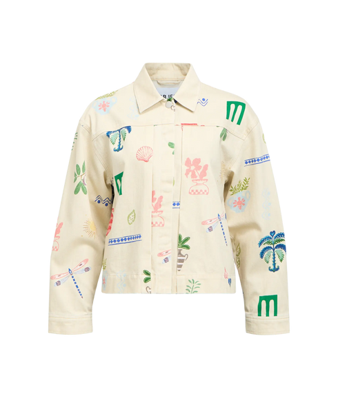 Ally L/S Lo Printed Jacket 144 - White