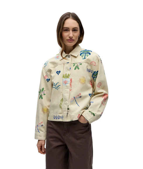 Ally L/S Lo Printed Jacket 144 - White