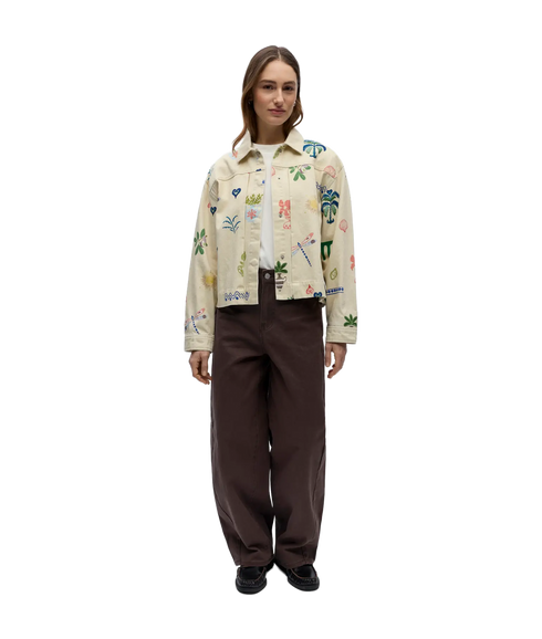 Ally L/S Lo Printed Jacket 144 - White