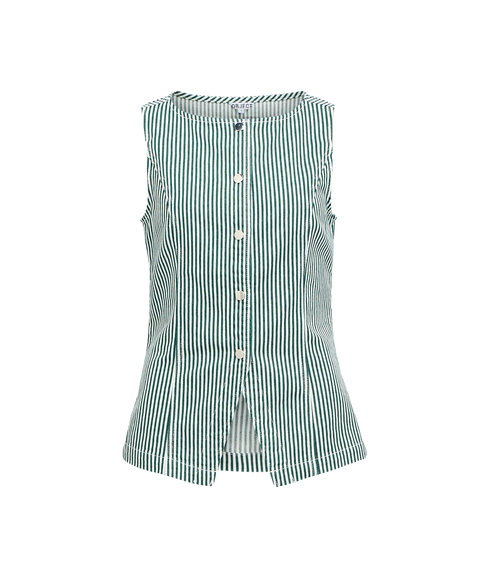 Sanni S/L Re Denim Waistcoat 144 - White