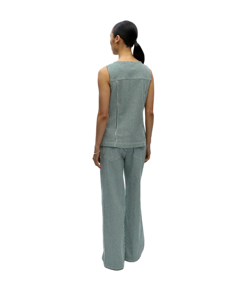 Sanni S/L Re Denim Waistcoat 144 - White
