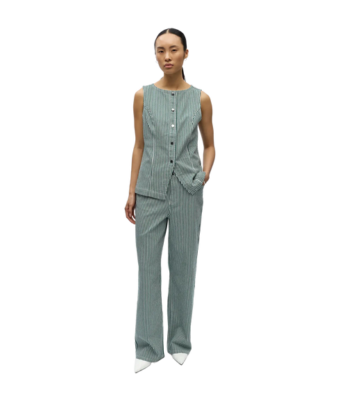 Sanni S/L Re Denim Waistcoat 144 - White