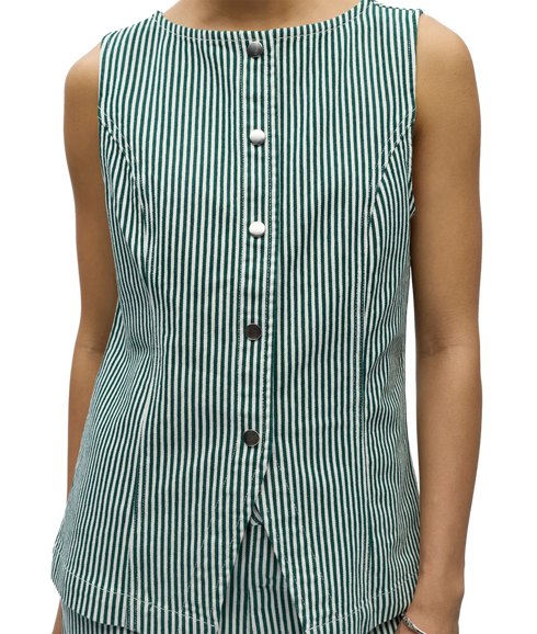 Sanni S/L Re Denim Waistcoat 144 - White