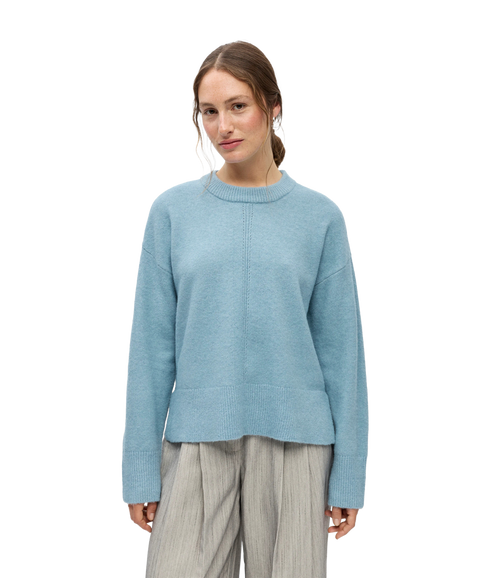 Juno LS Lo O-Neck Knit- Blue