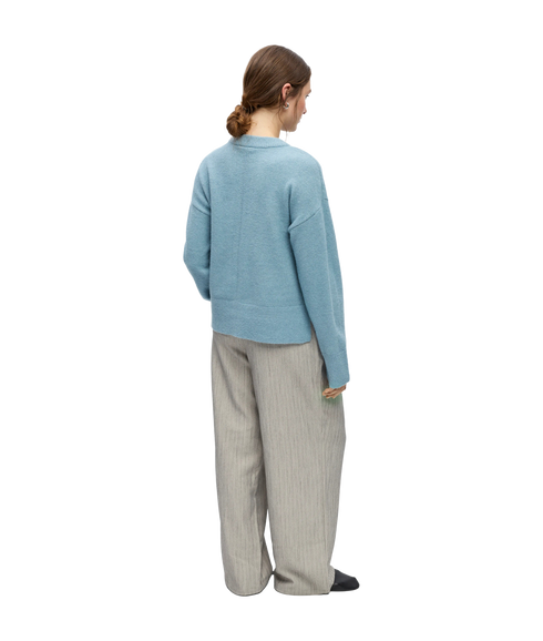 Juno LS Lo O-Neck Knit- Blue