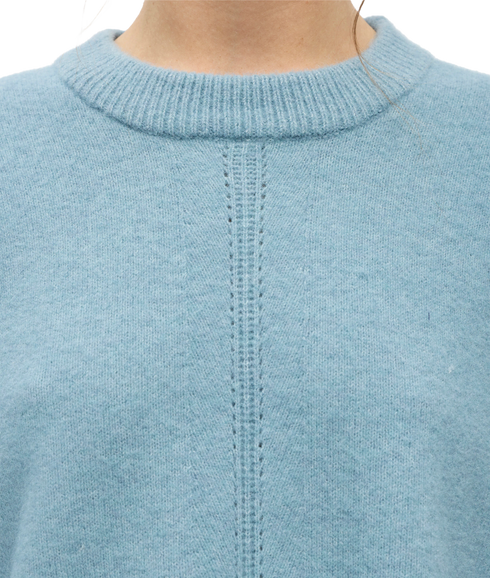 Juno LS Lo O-Neck Knit- Blue