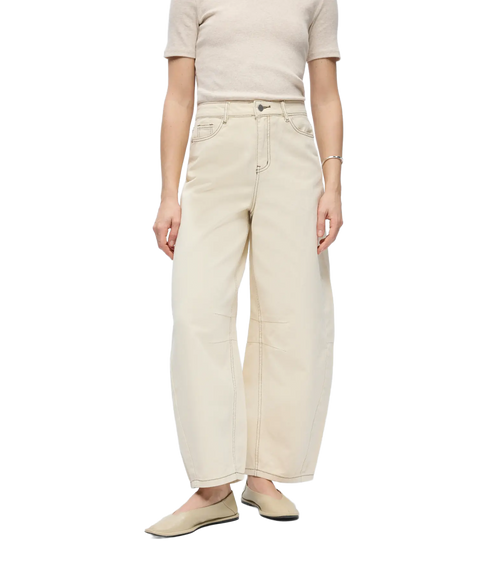 Mio Andrea Mw Cropped Twill Jeans 144 - Grey