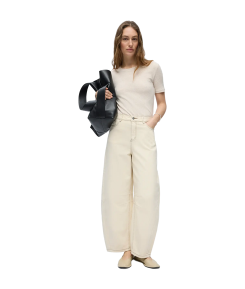 Mio Andrea Mw Cropped Twill Jeans 144 - Grey